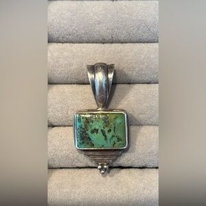 Genuine Turquoise Sterling Silver Pendant